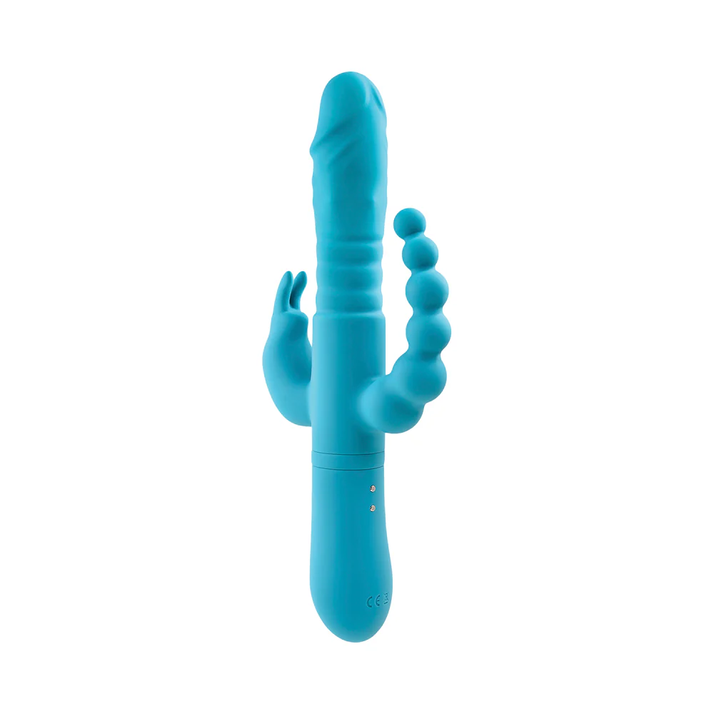 Adam & Eve Eve's Thrusting Triple Joy Rabbit - Teal - Image 4