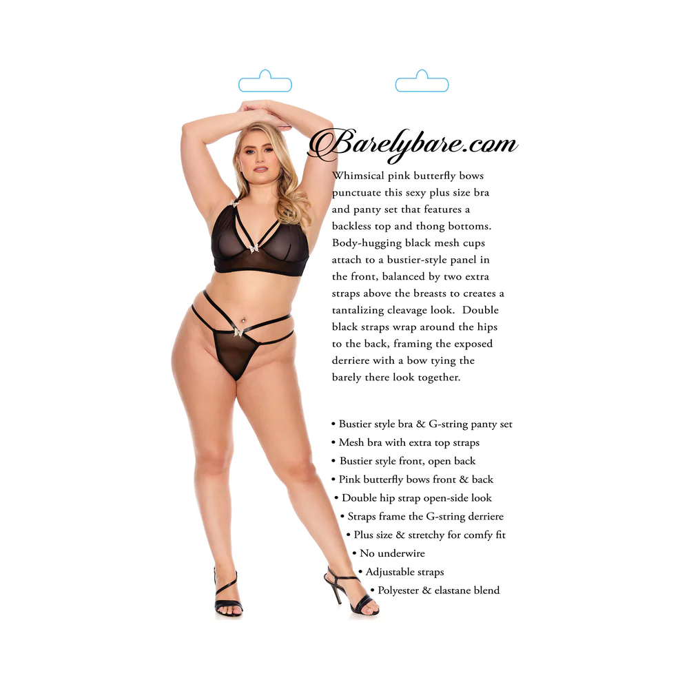 Barely B Bodice Bra/g String Ps Blk - Image 8