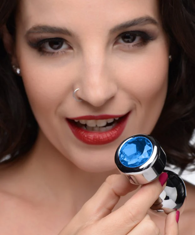 BOOTY SPARKS WEIGHTED BLUE GEM ANAL PLUG MEDIUM