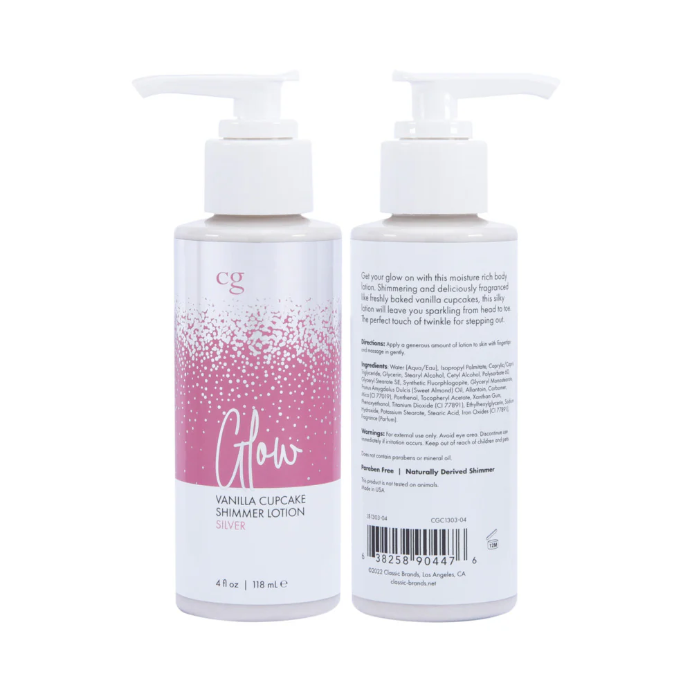 CGC Glow Pink Cupcake Shimmer Body Lotion - 4 oz Silver - Image 3
