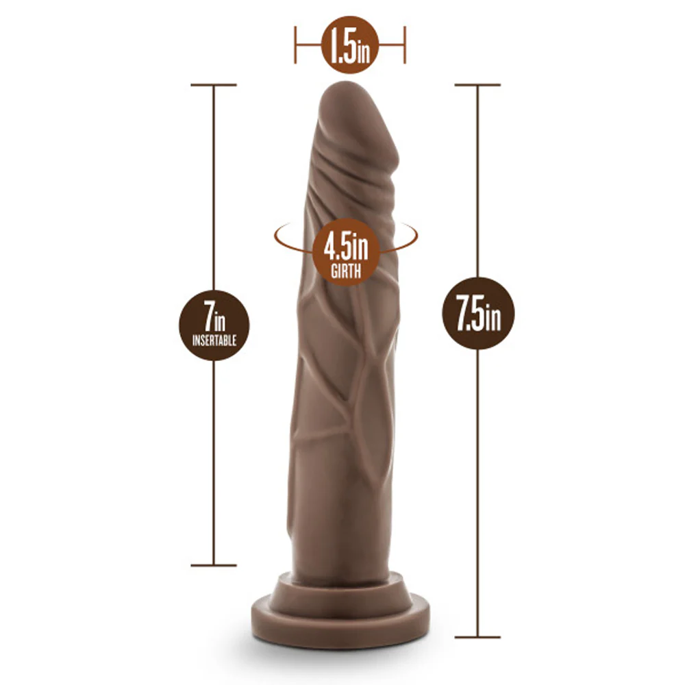 Dr. Skin Dr. Carter Dong With Suction Cup Silicone 7 In. Chocolate - Image 5