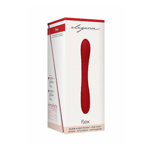 Elegance Ultimate Flexibility Flat Double-ended Rechargeable Vibrator - Red