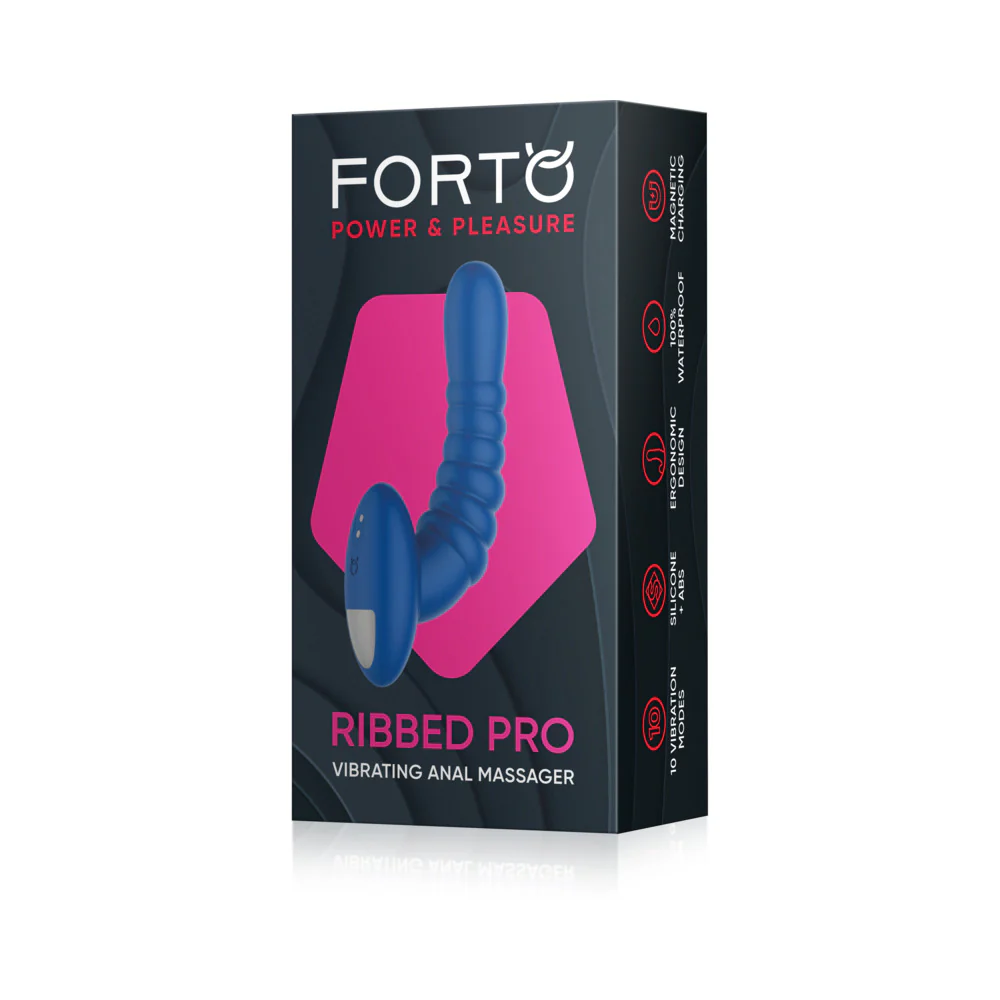 Forto Ribbed Pro Vibrating Massager Blue - Image 2