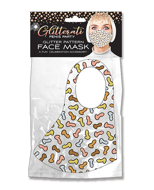 Glitterati Penis Party Glitter Pattern Face Mask