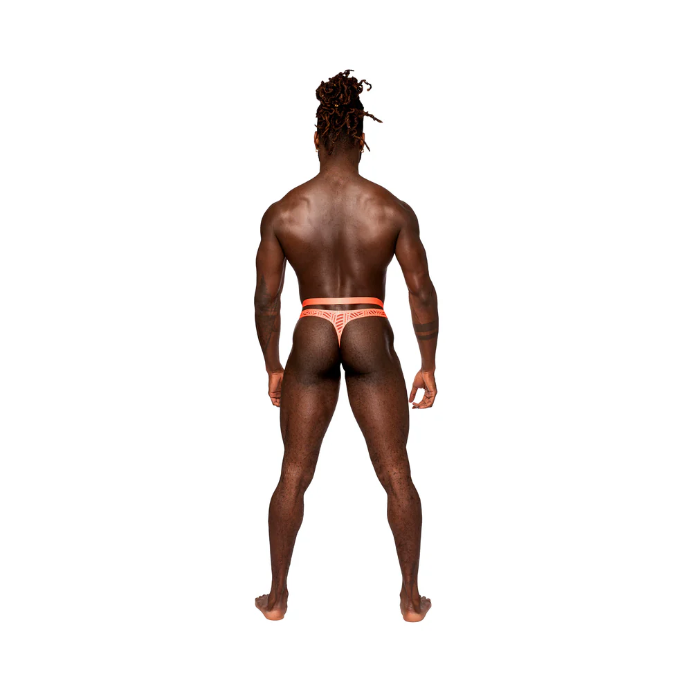 Male Power Rude Awakening Strap Thong Neon Orange L/xl - Image 2