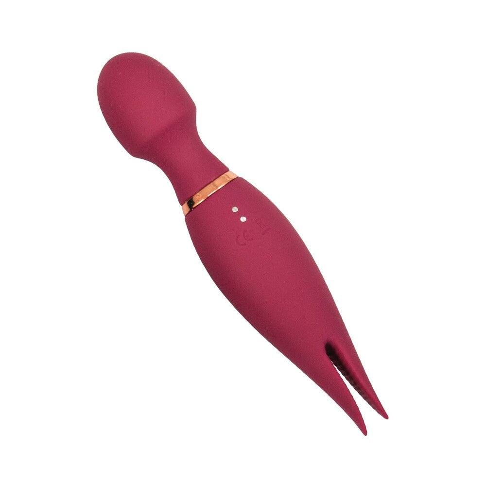 Nasstoys Mystique Magic Vibe Rechargeable Dual Ended Silicone Wand Vibrator Eggplant - Image 3