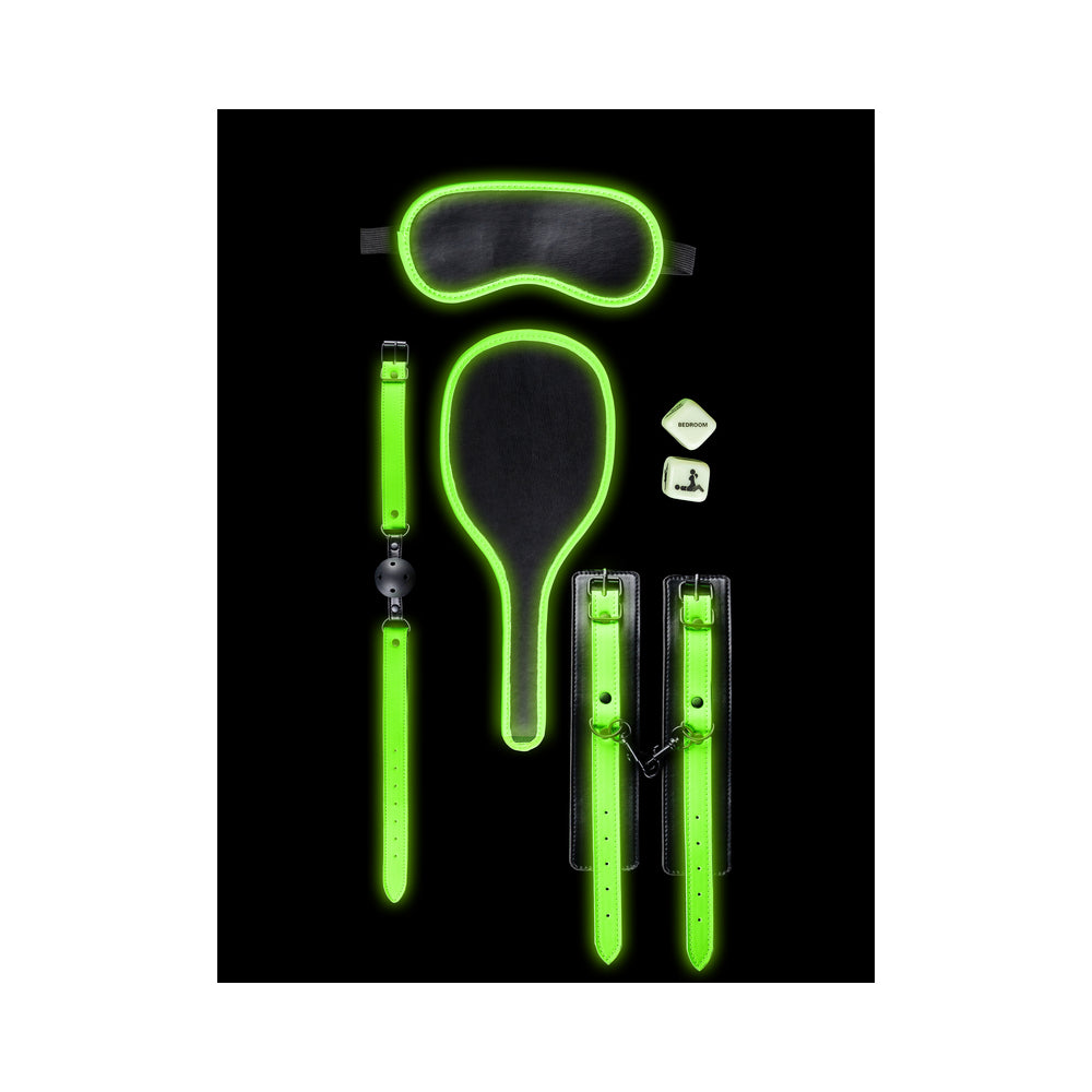 Ouch! Glow Bondage Kit #1 - Glow In The Dark - Green - Image 3