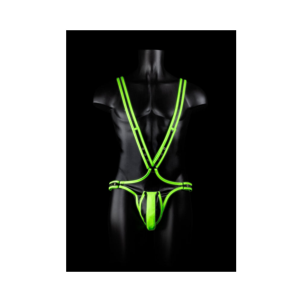 Ouch! Glow Full Body Harness - Glow In The Dark - Green - L/xl - Image 2