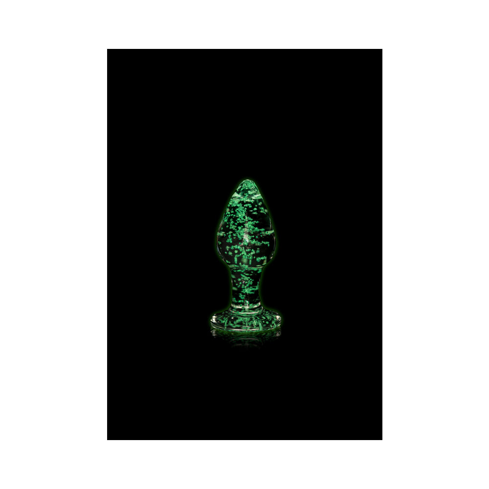 Ouch! Glow Glass Butt Plug - Glow In The Dark - Clear - Small - Image 3