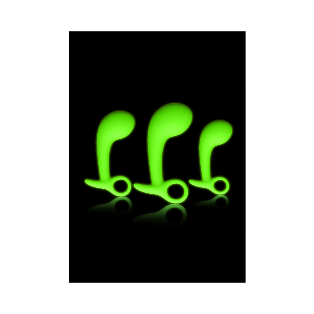 Ouch! Glow Prostate Kit Set Of 3 - Glow In The Dark - Green - Image 3