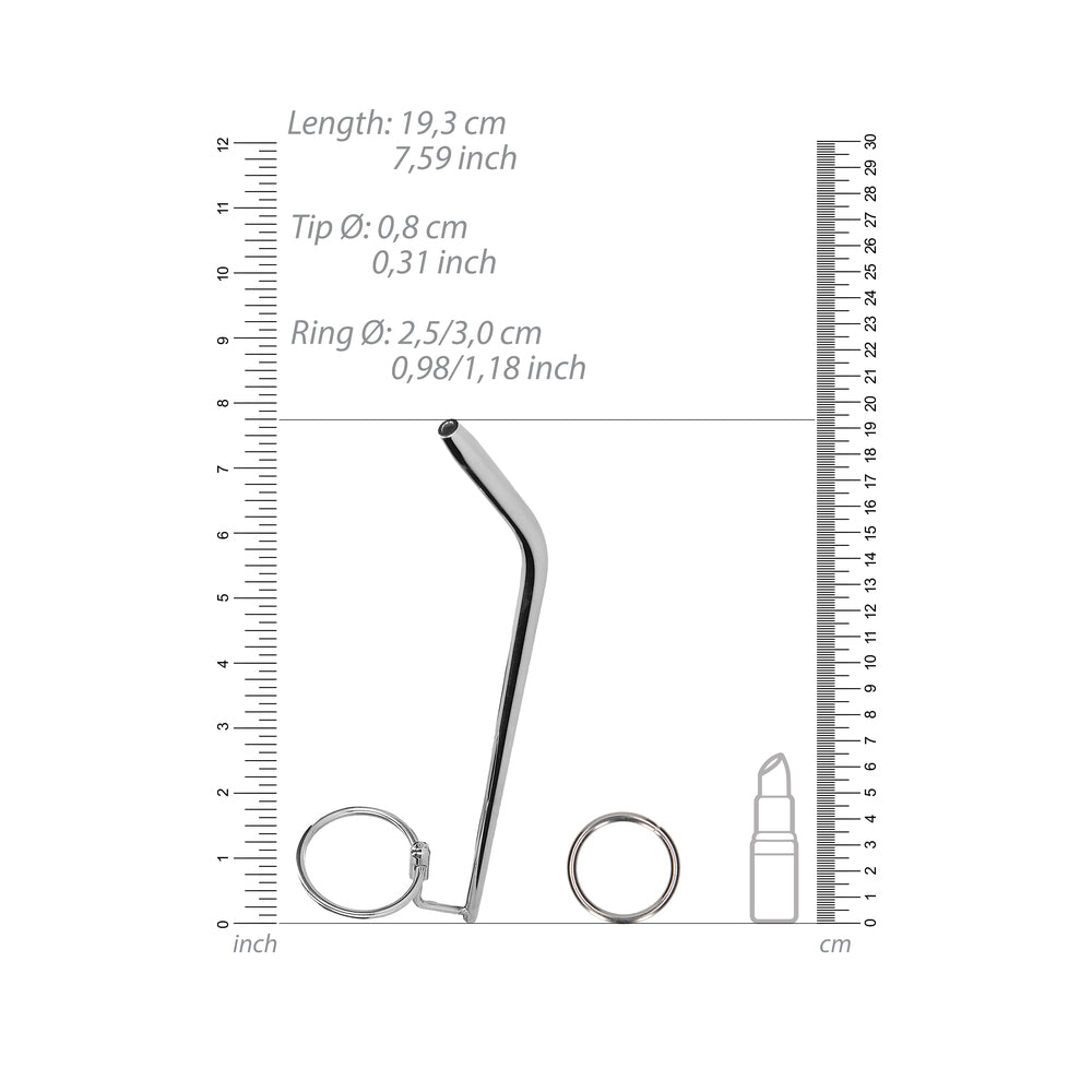 Ouch! Urethral Sounding - Metal Dilator Stick With Ring - 7.6 Mm - Image 3