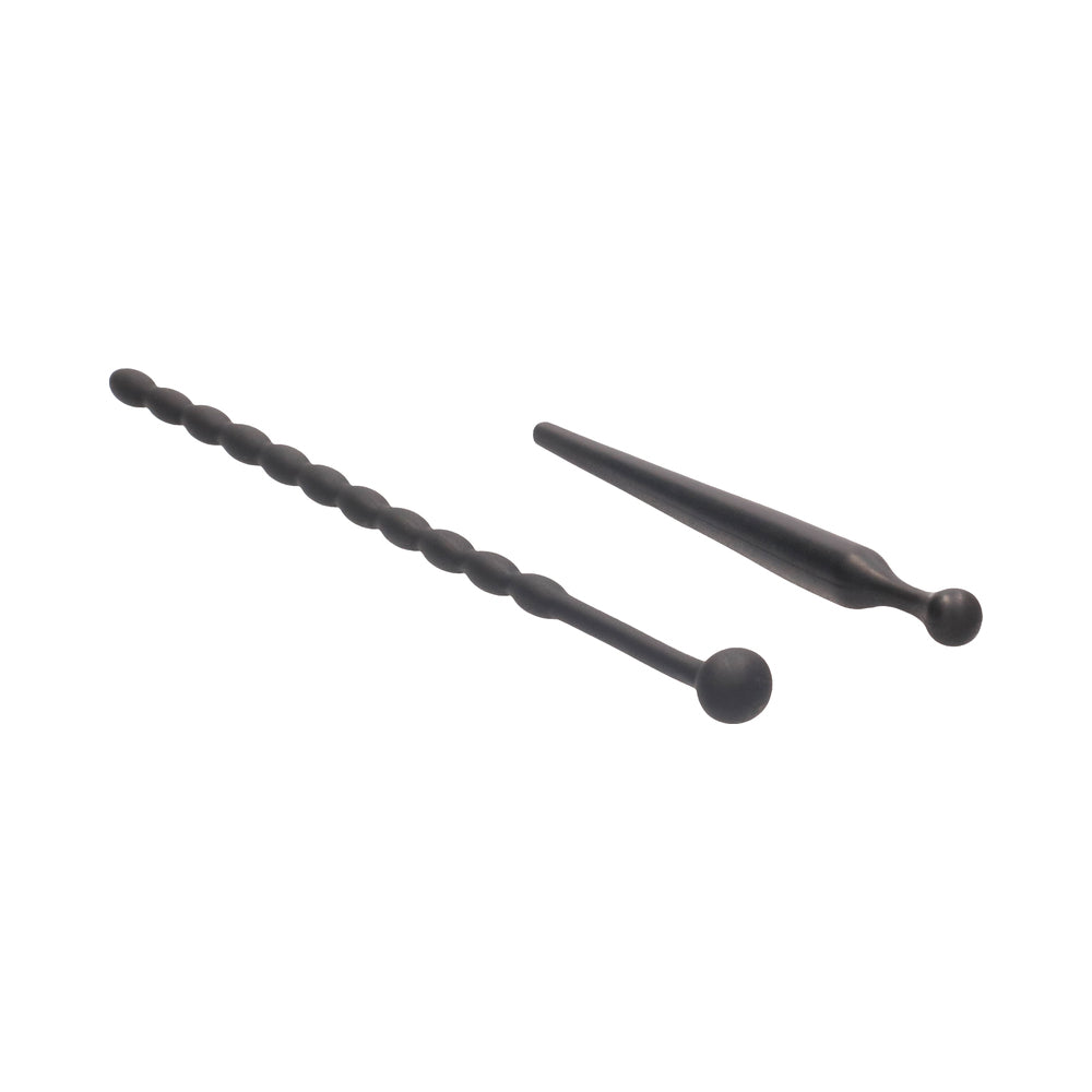 Ouch! Urethral Sounding - Silicone Beginners Plug Set - Black - Image 3