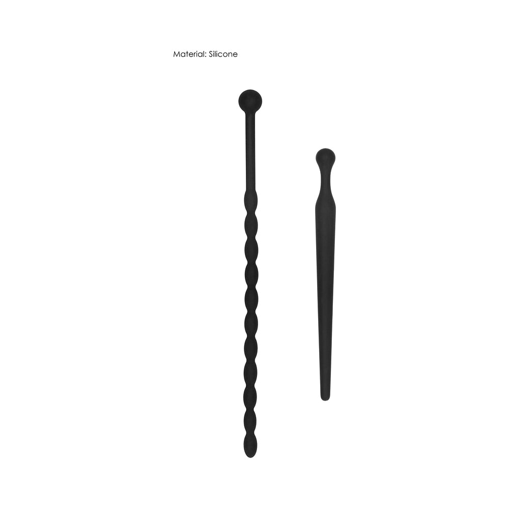 Ouch! Urethral Sounding - Silicone Beginners Plug Set - Black - Image 4