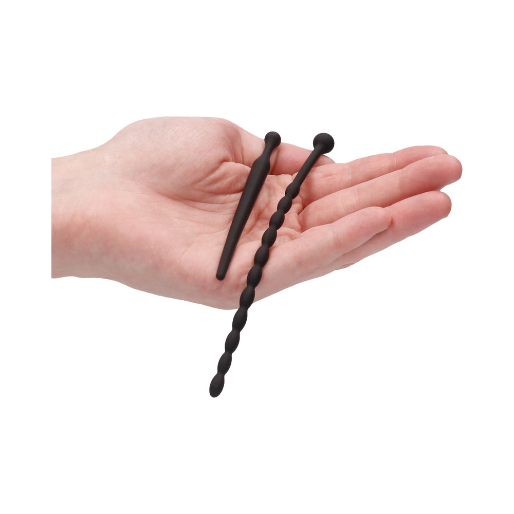 Ouch! Urethral Sounding - Silicone Beginners Plug Set - Black - Image 5