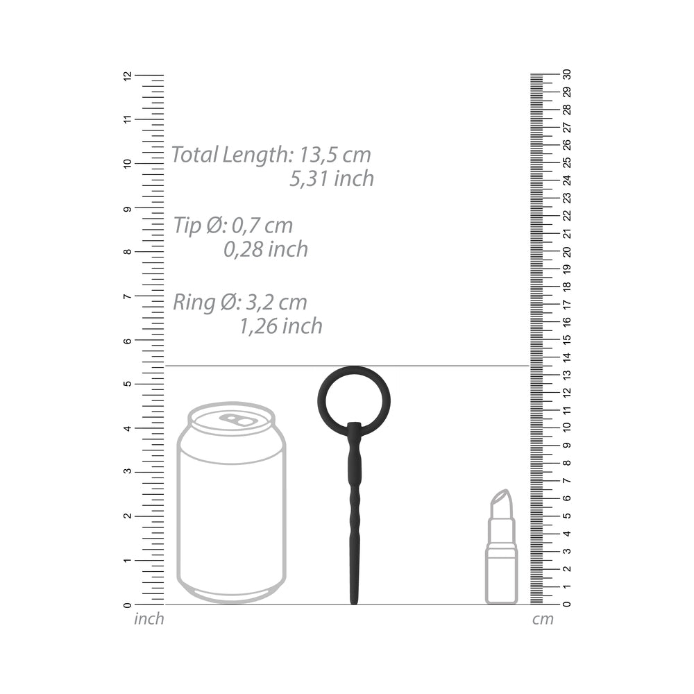 Ouch! Urethral Sounding - Silicone Plug - Black - 7 Mm - Image 3