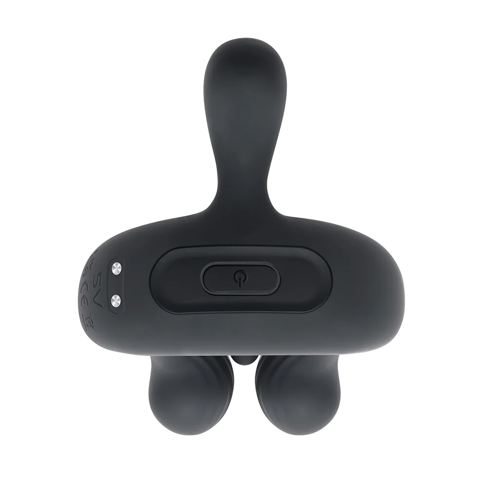 Playboy Triple Play Rechargeable Remote Controlled Vibrating Silicone Cockring With Stimulator Black - Image 4