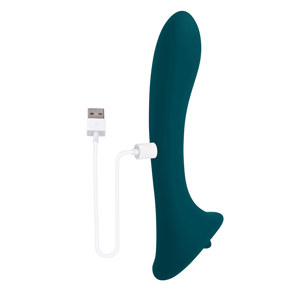 Playboy True Indulgence Rechargeable Dual Ended Silicone Flicking Vibrator Deep Teal - Image 9