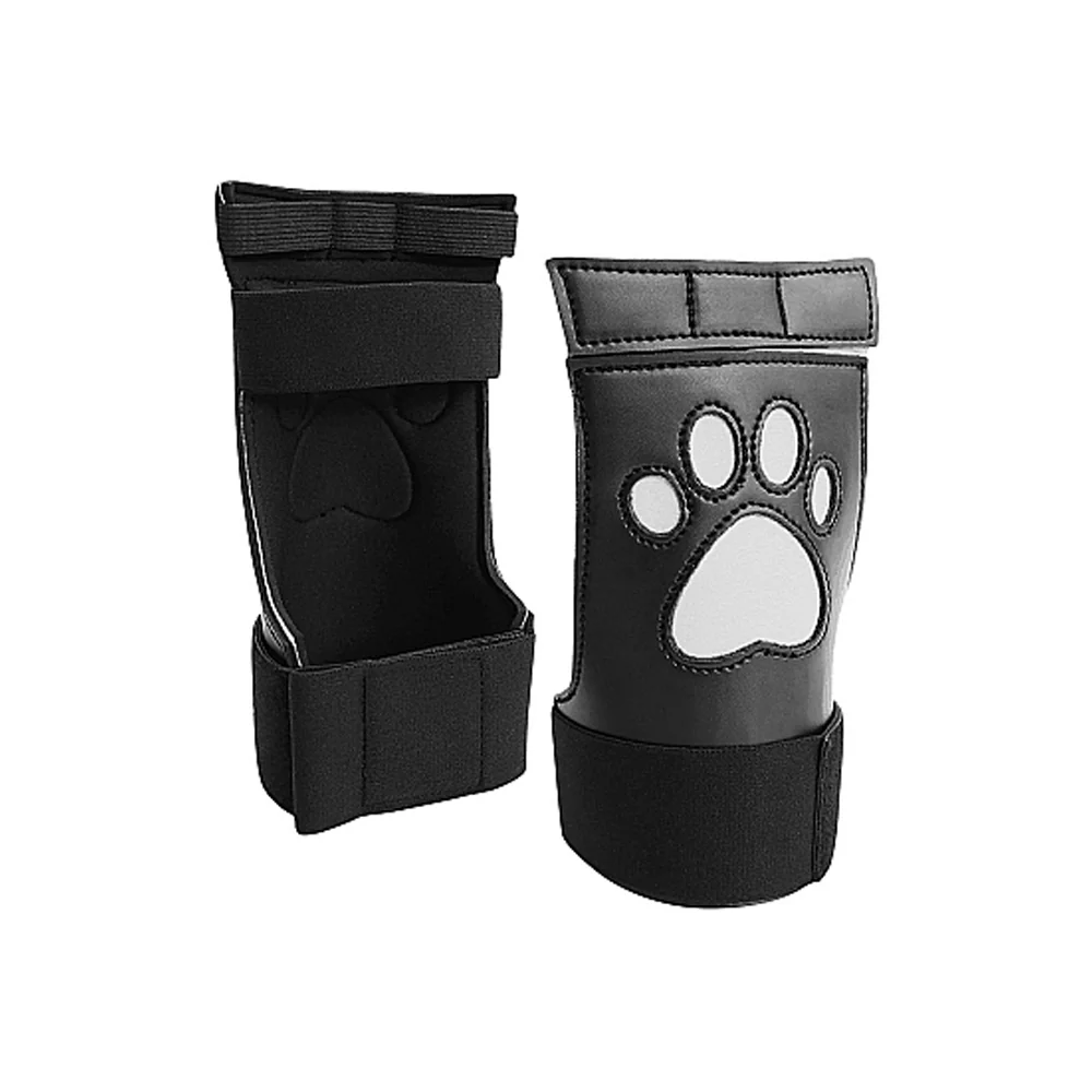 Puppy Play Neoprene Puppy Paw Gloves Black - Image 7