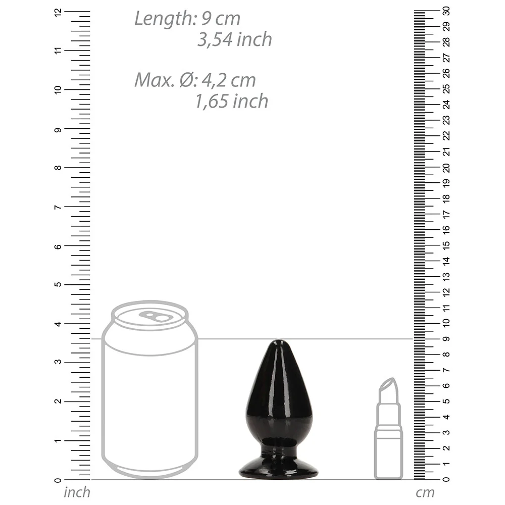 Realrock Crystal Clear 3.5 In. Anal Plug Black - Image 4