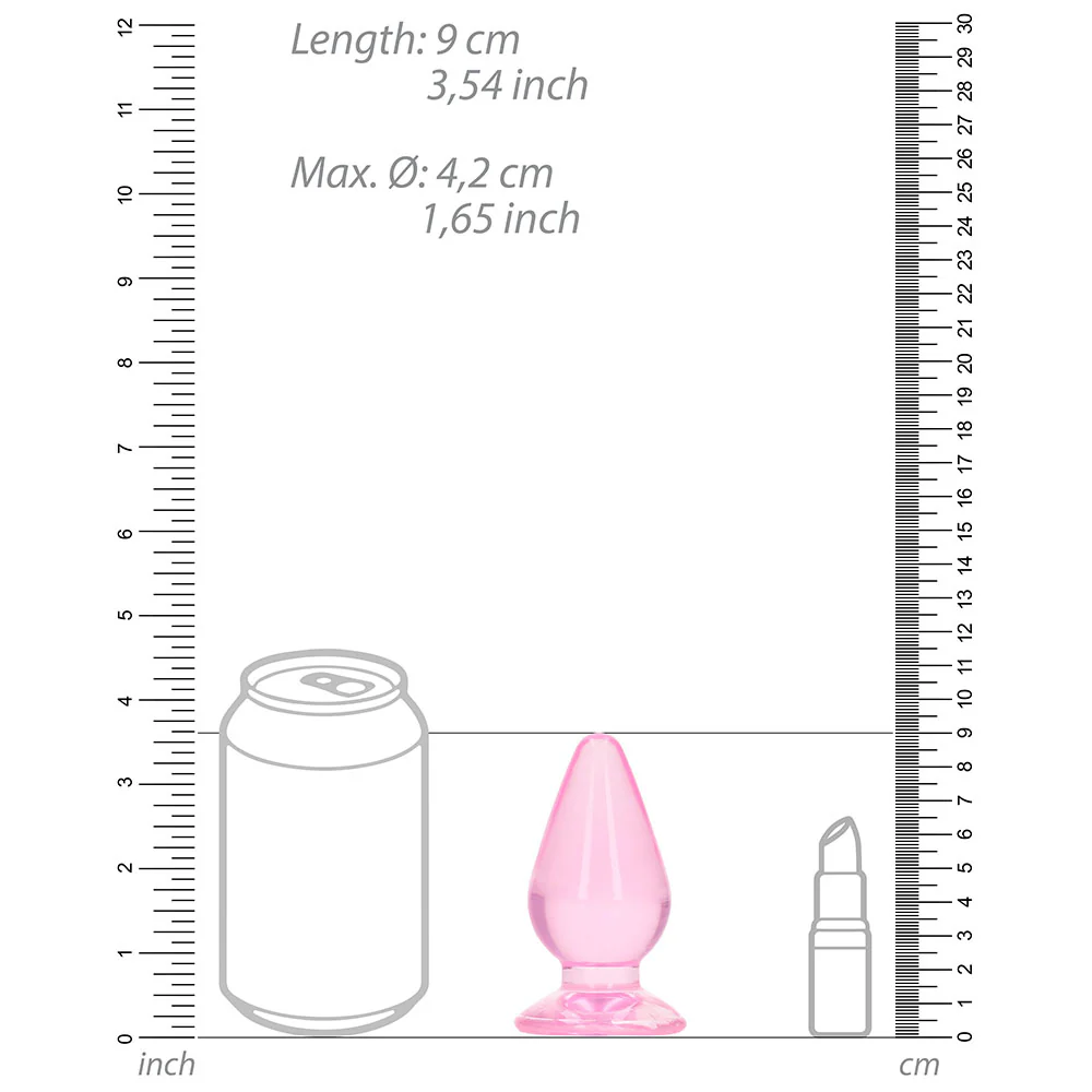 Realrock Crystal Clear 3.5 In. Anal Plug Pink - Image 4