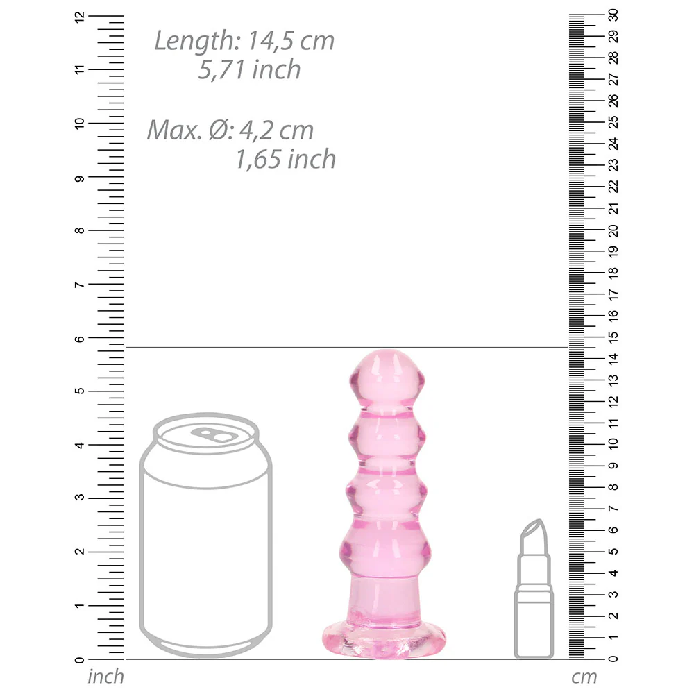 Realrock Crystal Clear Curvy 5.5 In. Dildo/plug Pink - Image 4