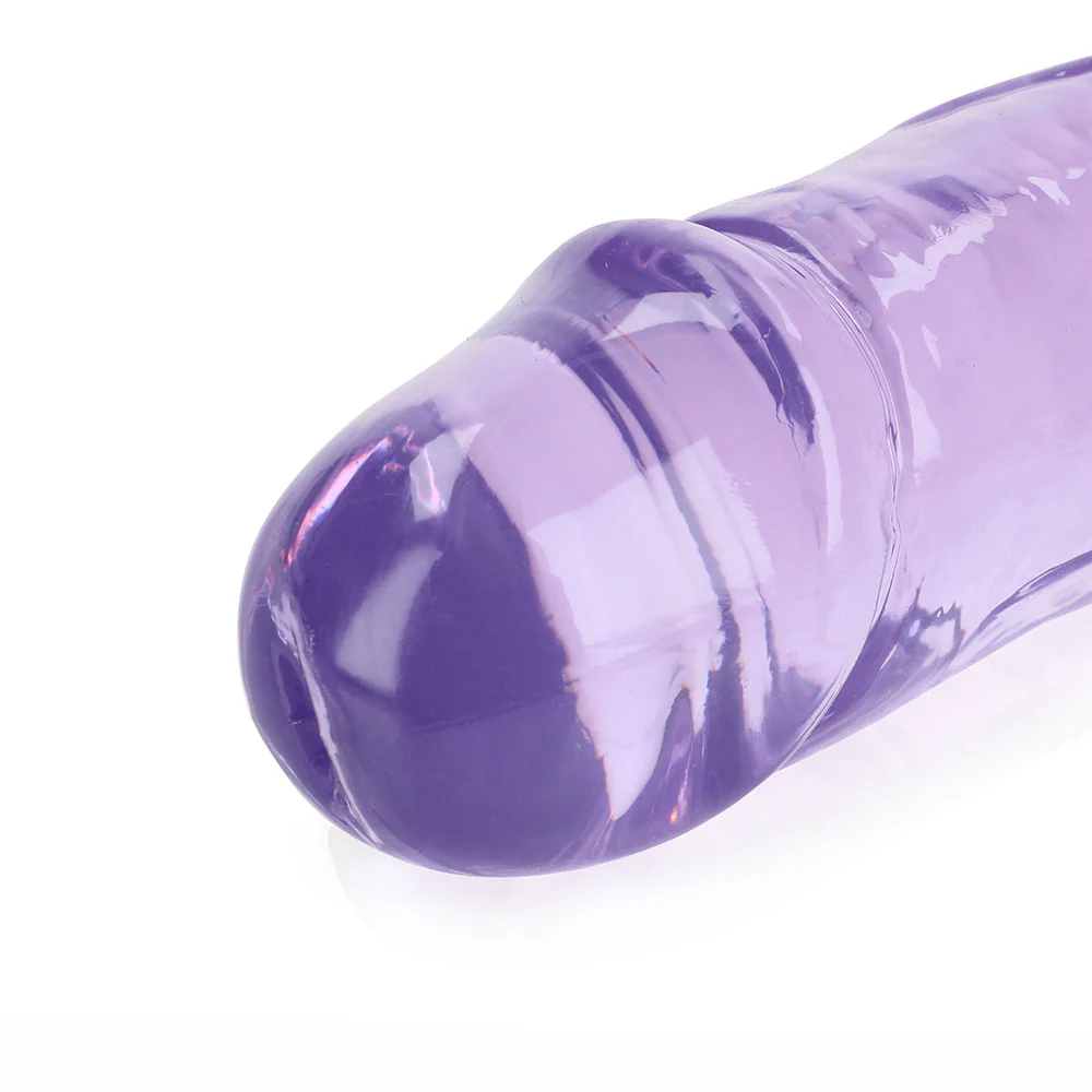 Realrock Crystal Clear Double Dong 18 In. Dual-ended Dildo Purple - Image 3