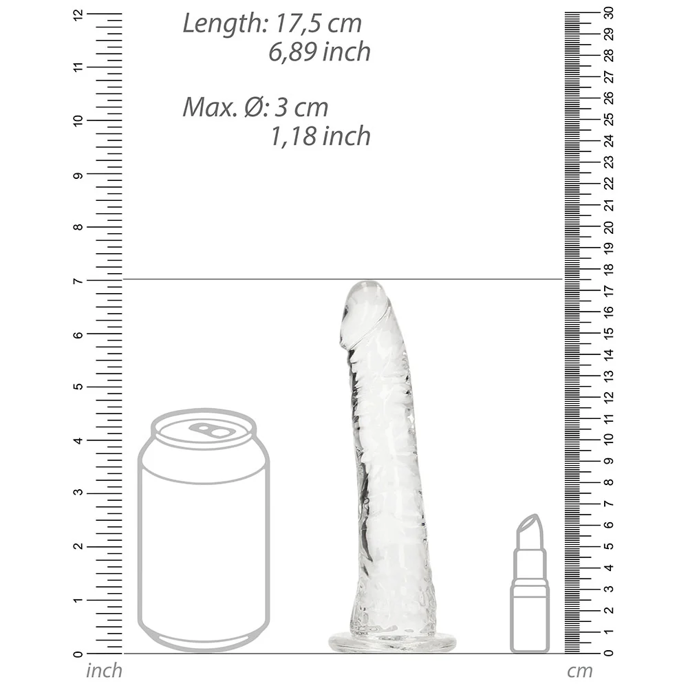 Realrock Crystal Clear Slim 6 In. Dildo Clear - Image 6