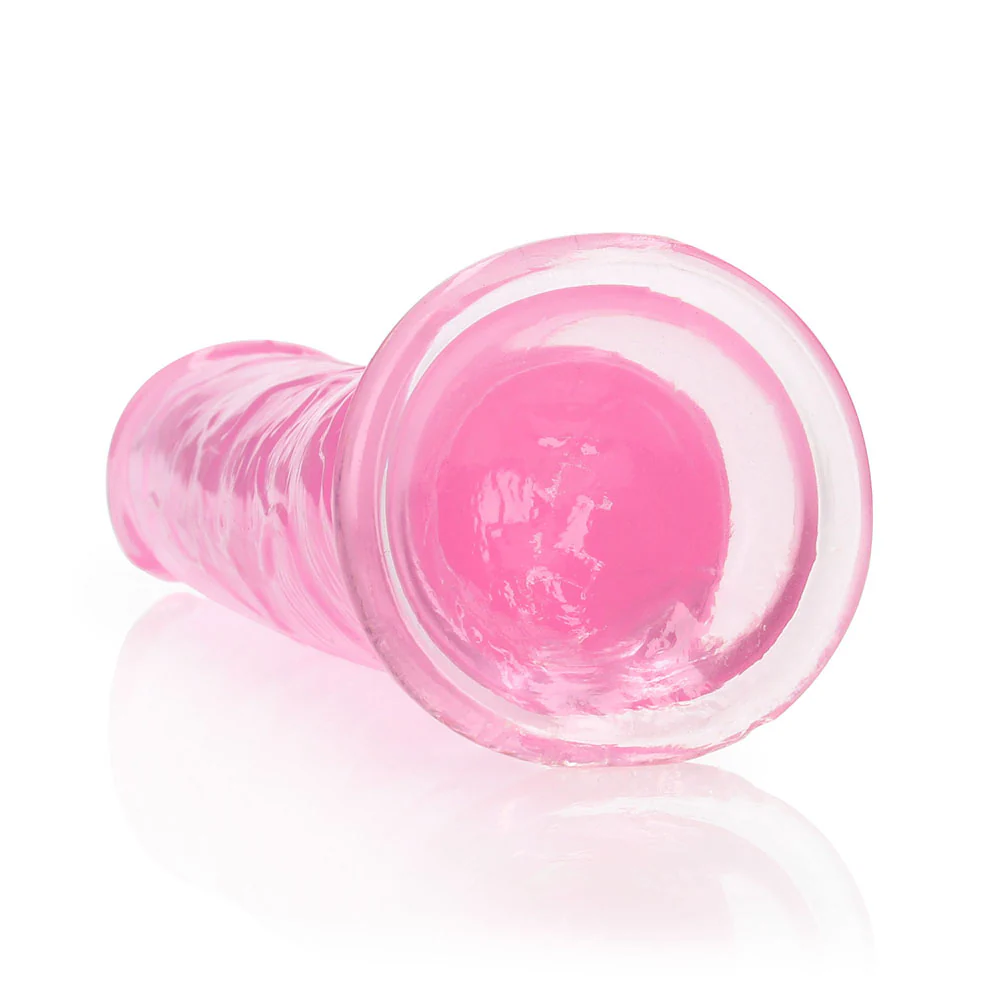 Realrock Crystal Clear Straight 9 In. Dildo Without Balls Pink - Image 4