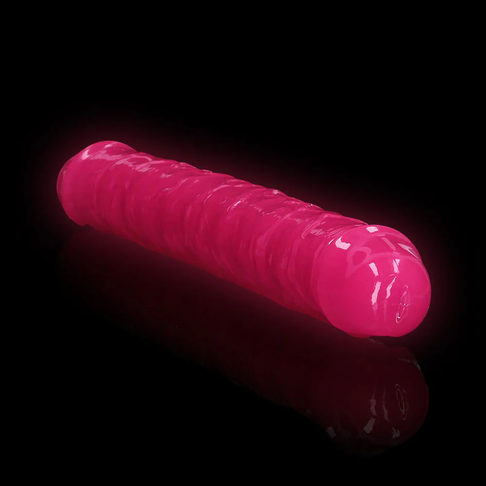 Realrock Glow In The Dark Double Dong 12 In. Dual-ended Dildo Neon Pink - Image 4