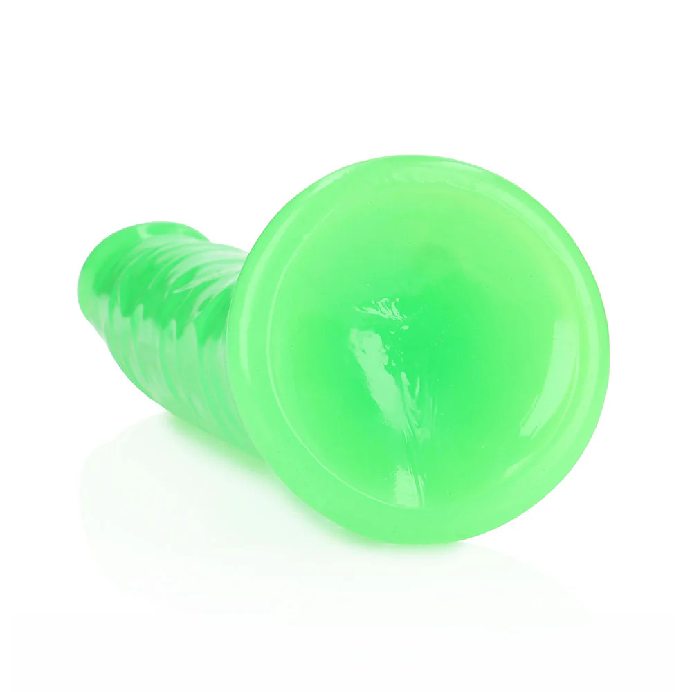 Realrock Glow In The Dark Slim 10 In. Dildo Neon Green - Image 4
