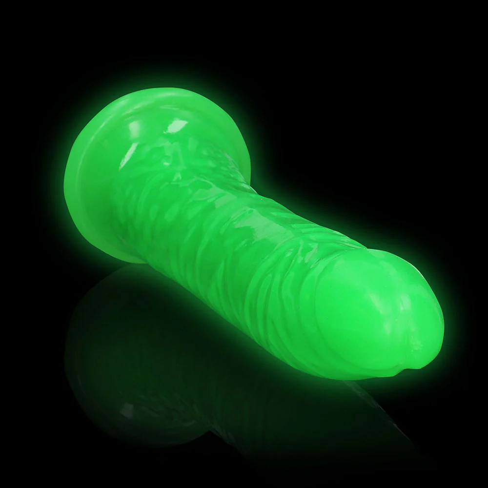 Realrock Glow In The Dark Slim 10 In. Dildo Neon Green - Image 6
