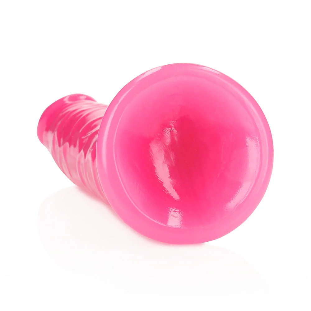 Realrock Glow In The Dark Slim 10 In. Dildo Neon Pink - Image 4