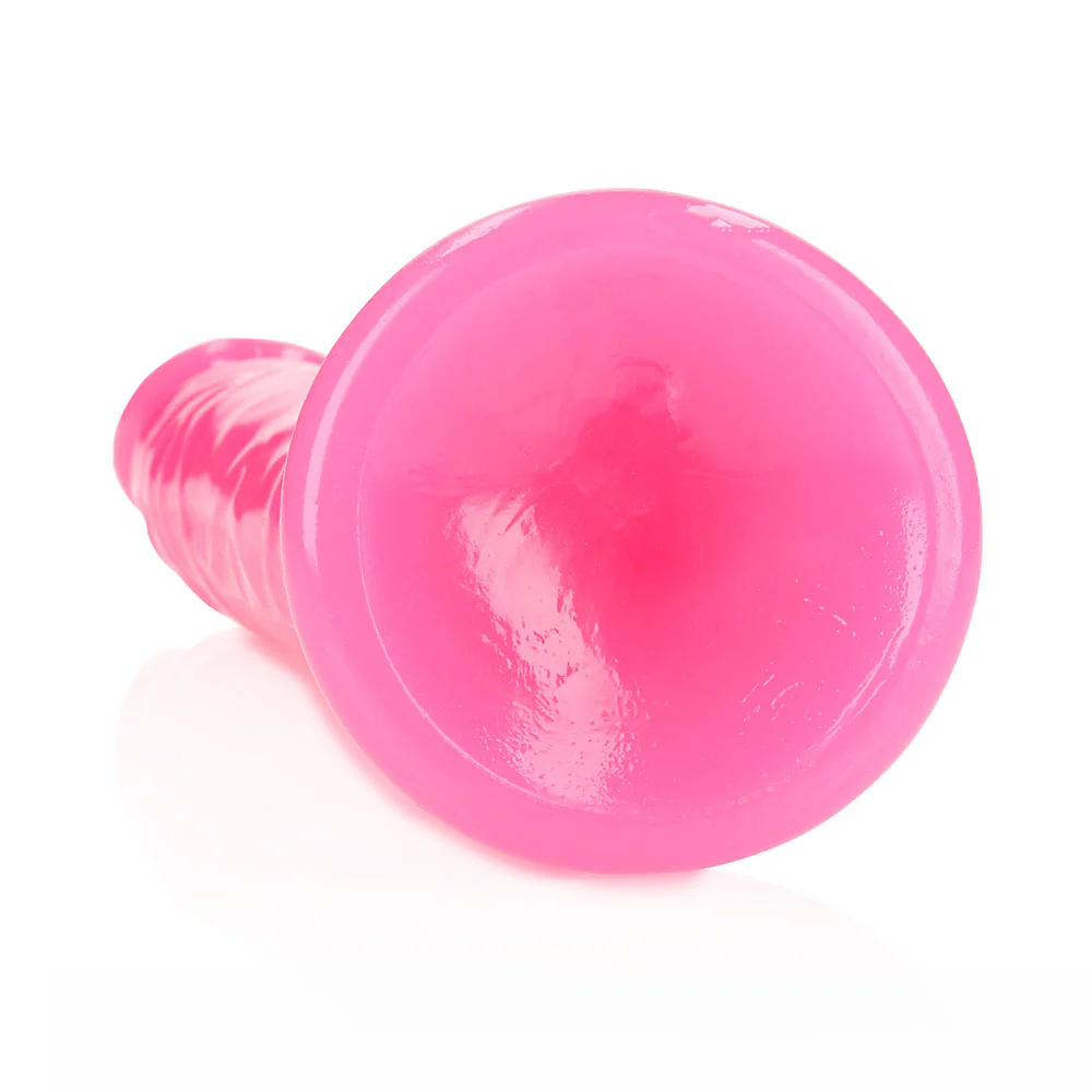 Realrock Glow In The Dark Slim 11 In. Dildo Neon Pink - Image 4