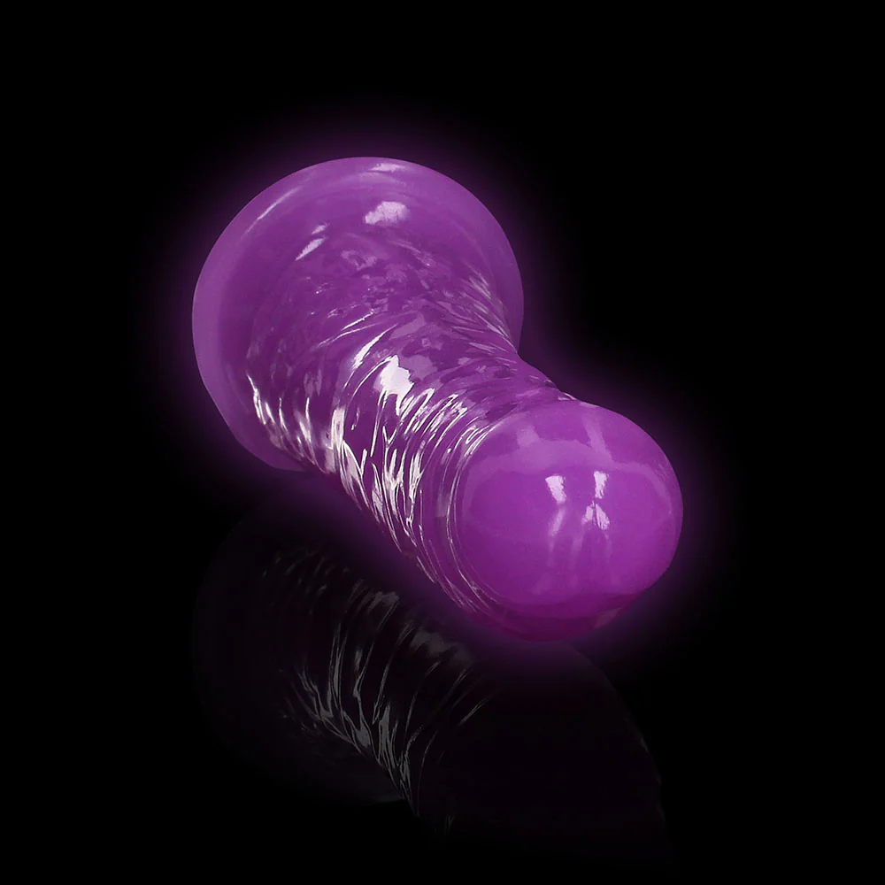 Realrock Glow In The Dark Slim 6 In. Dildo Neon Purple - Image 6