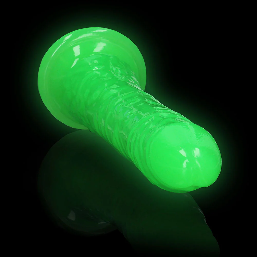 Realrock Glow In The Dark Slim 8 In. Dildo Neon Green - Image 6