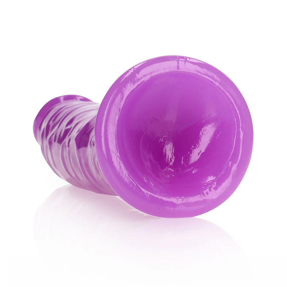 Realrock Glow In The Dark Slim 8 In. Dildo Neon Purple - Image 4