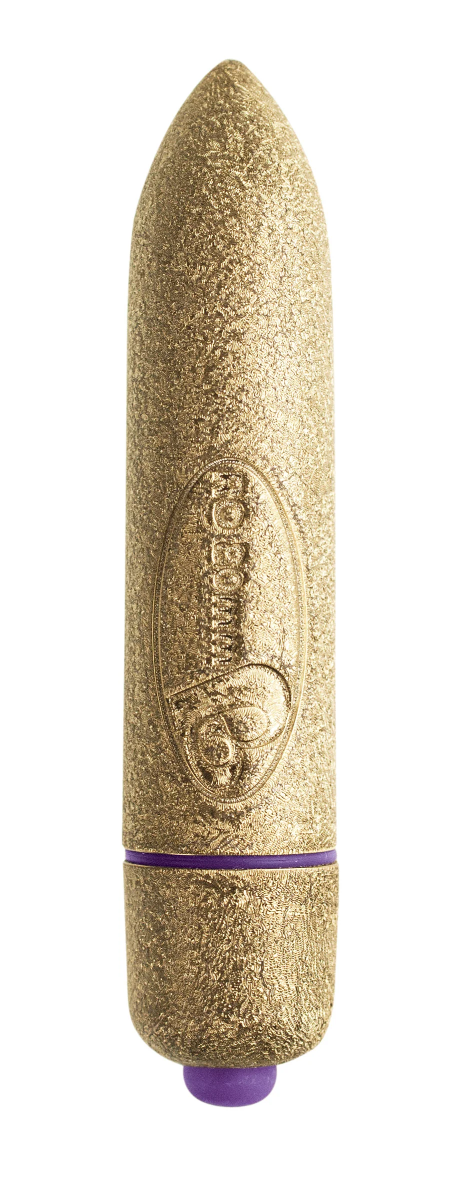 Rocks Off Precious Golden Passion Colored RO-80 mm Bullet - 7 Speed Gold