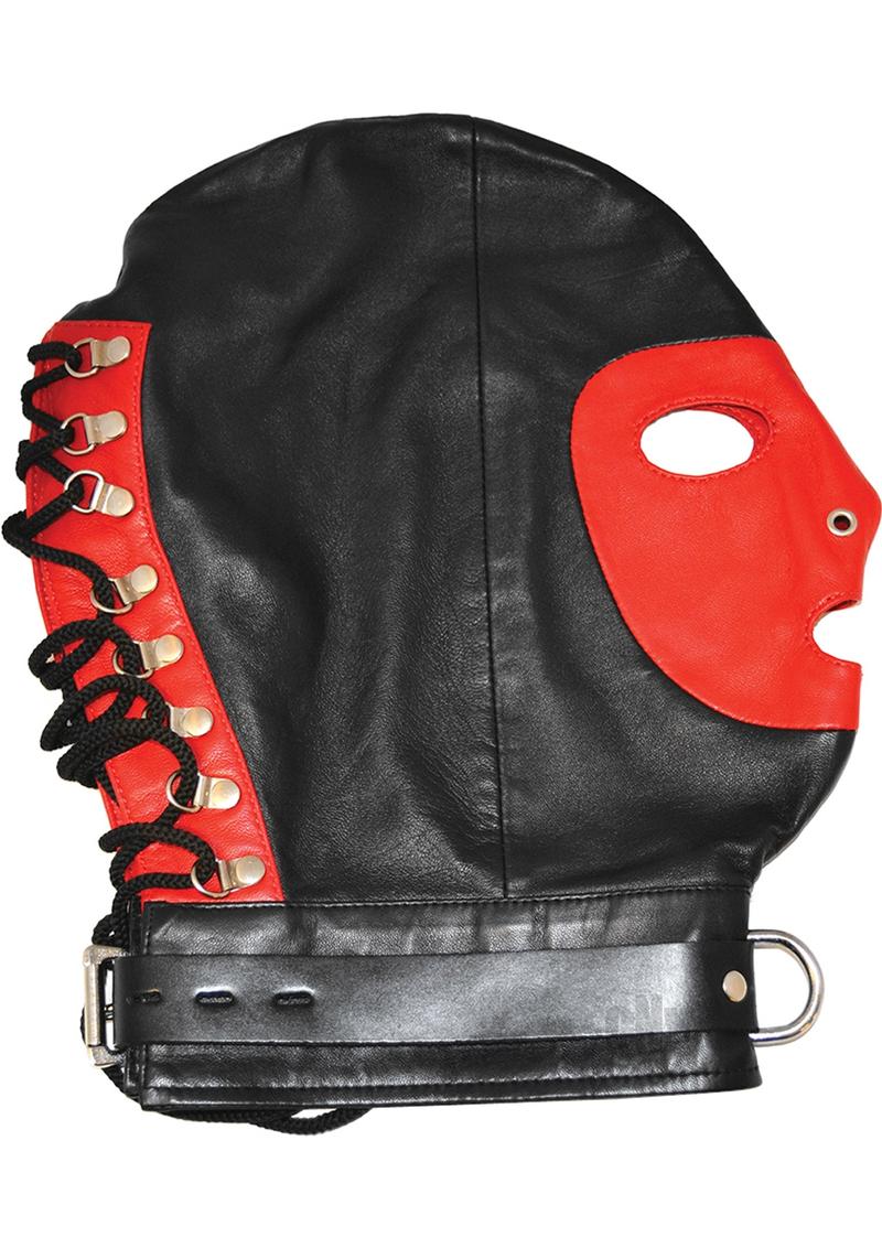 Rouge Mask W/d Ring And Lock Strap Blk/red