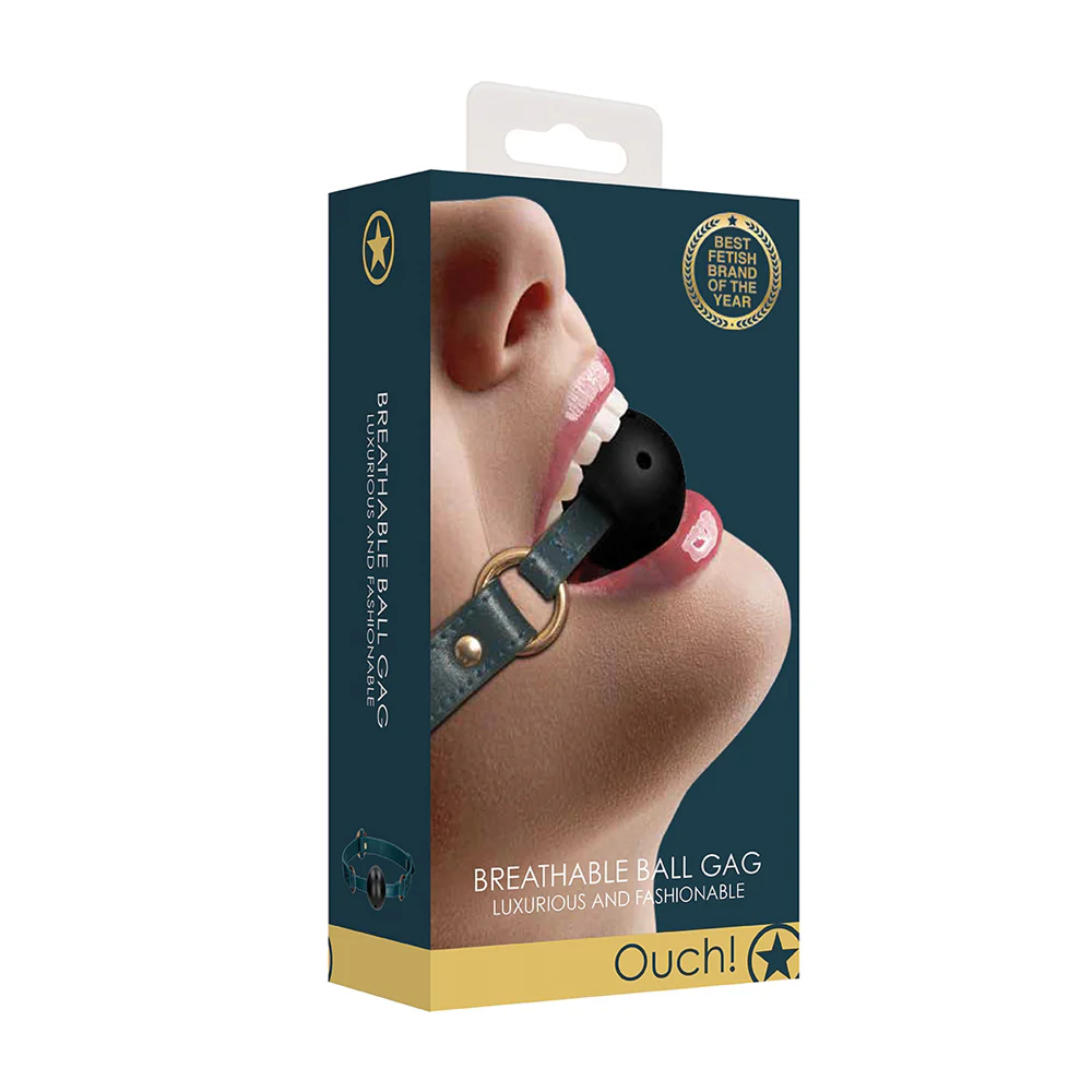 Shots Ouch Halo Breathable Ball Gag - Green