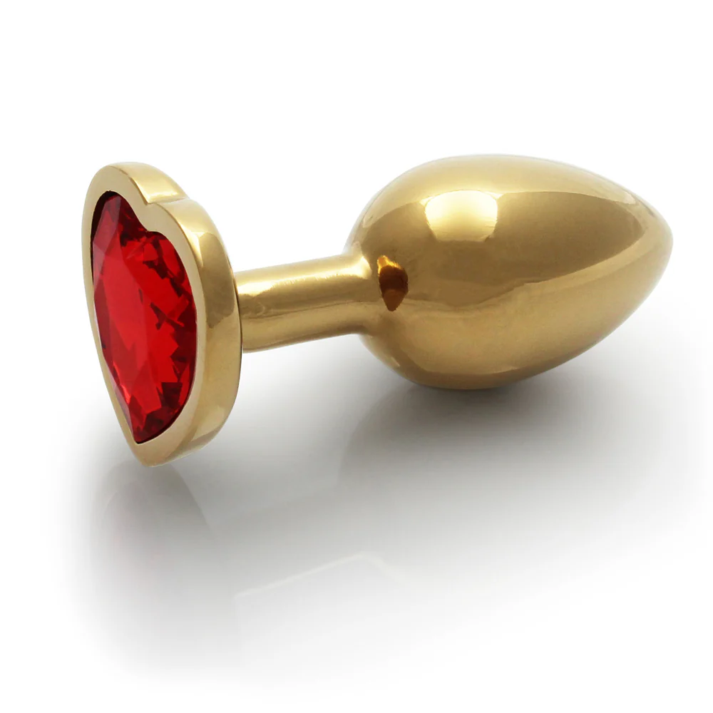 Shots Ouch! Heart Gem Butt Plug Small Gold/ruby Red - Image 3