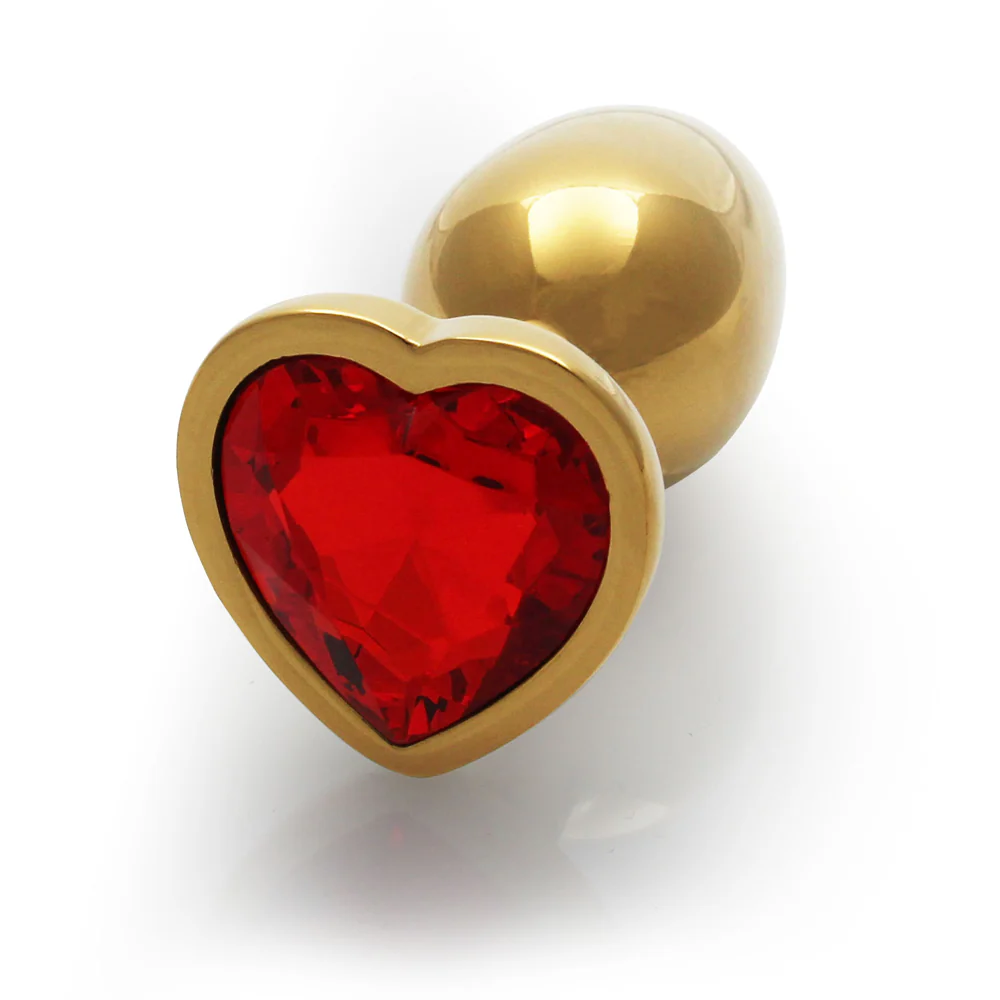 Shots Ouch! Heart Gem Butt Plug Small Gold/ruby Red - Image 6