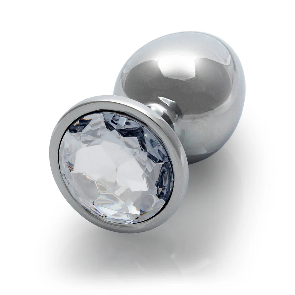 Shots Ouch! Round Gem Butt Plug Medium Silver/diamond - Image 5