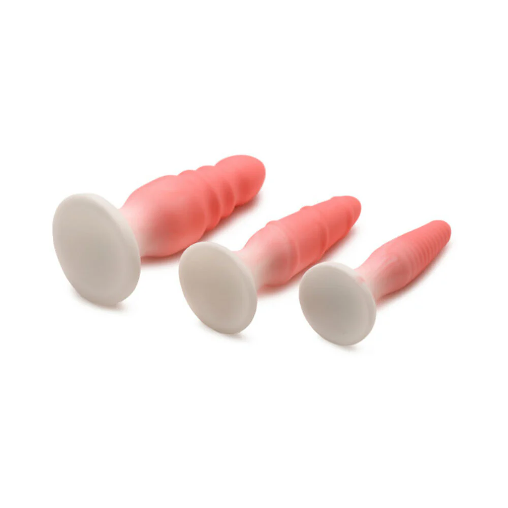 Curve Toys Simply Sweet Silicone Butt Plug Set - Blue - Image 2