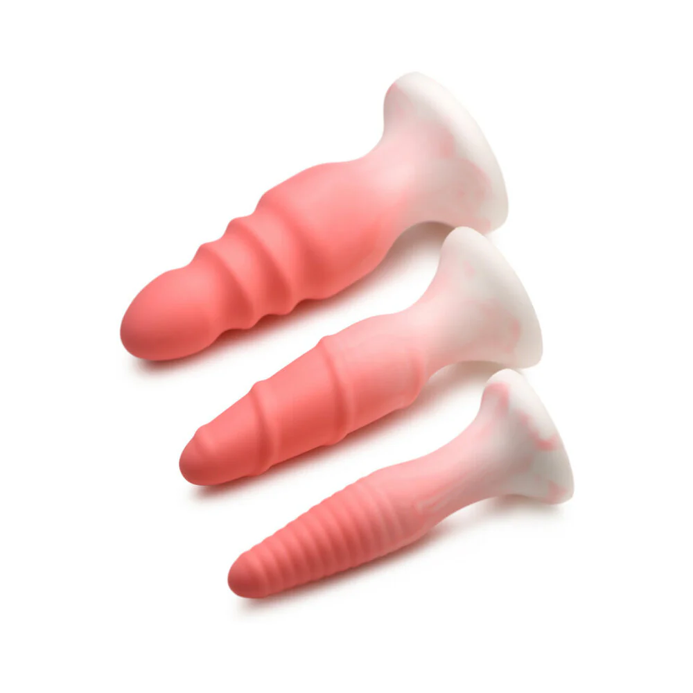 Curve Toys Simply Sweet Silicone Butt Plug Set - Blue - Image 3