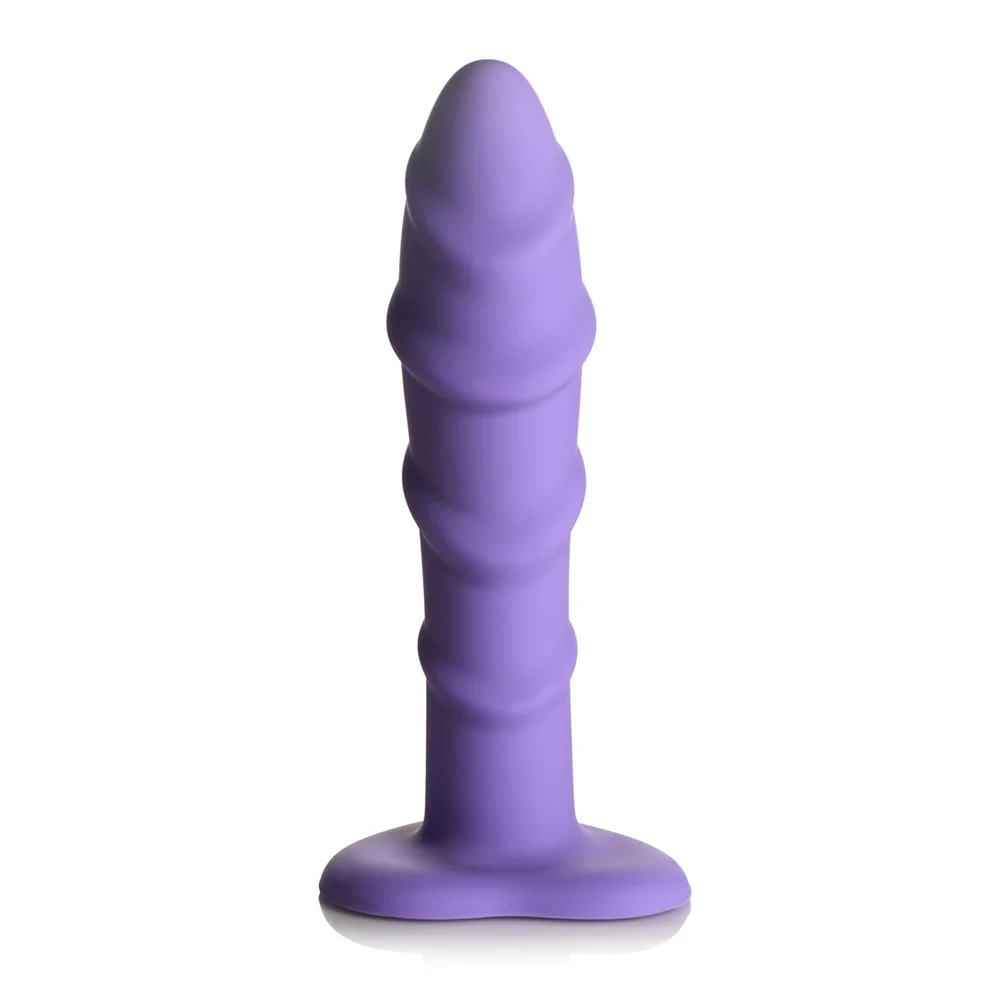 Simply Sweet Swirl 7 In. Silicone Dildo Purple - Image 4