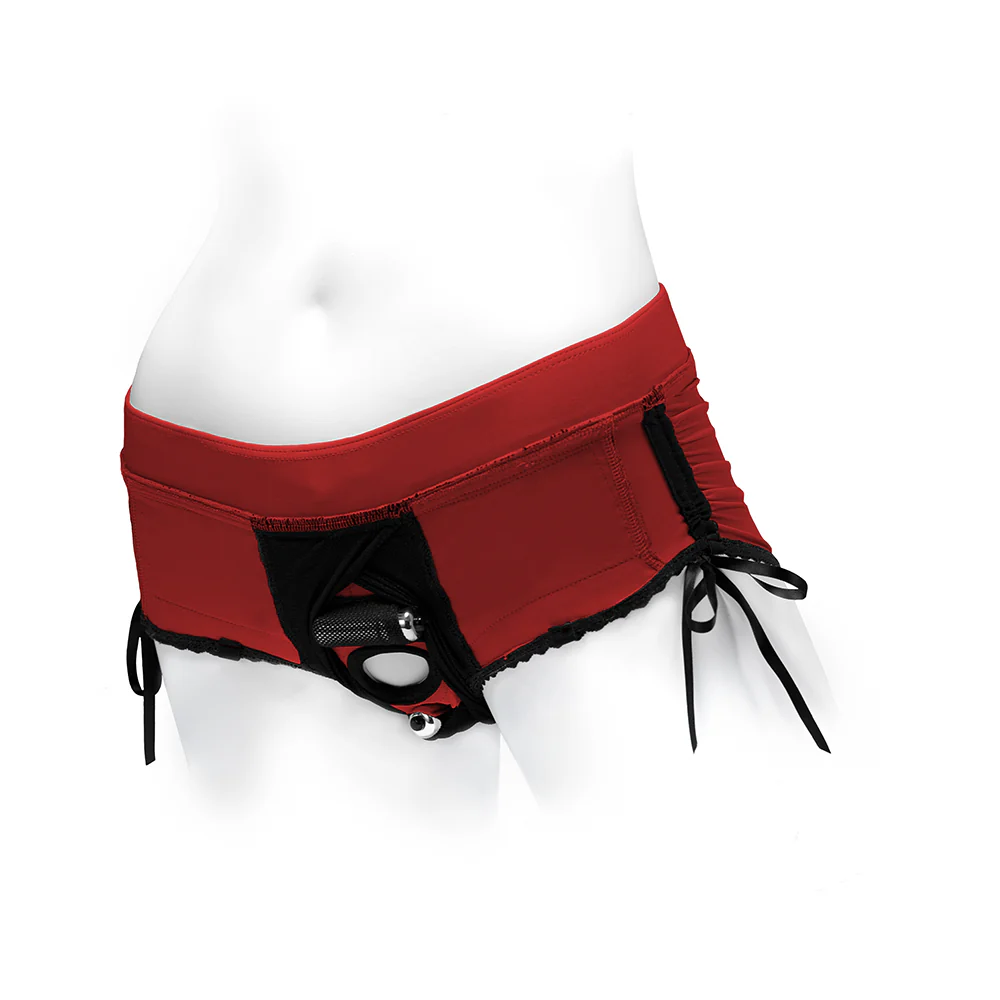 Spareparts Sasha Cinch Booty Short Harness Red/black Size S - Image 8