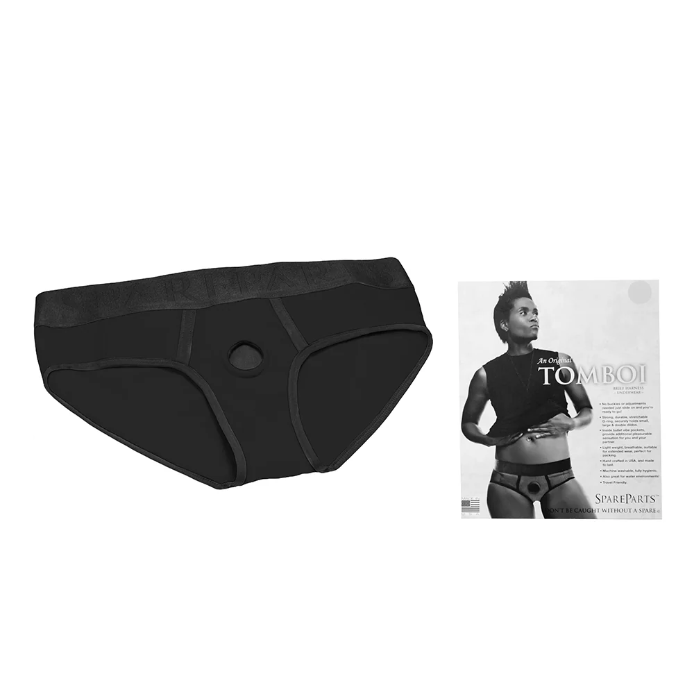 Spareparts Tomboi Nylon Briefs Harness Black Size Xl - Image 7