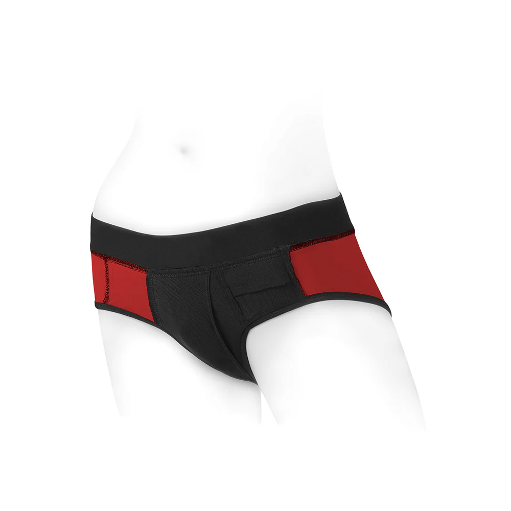 Spareparts Tomboi Nylon Briefs Harness Red/black Size L - Image 4