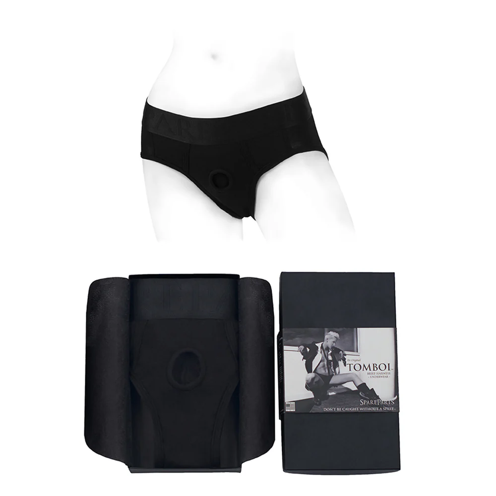 Spareparts Tomboi Rayon Briefs Harness Black Size 2xl