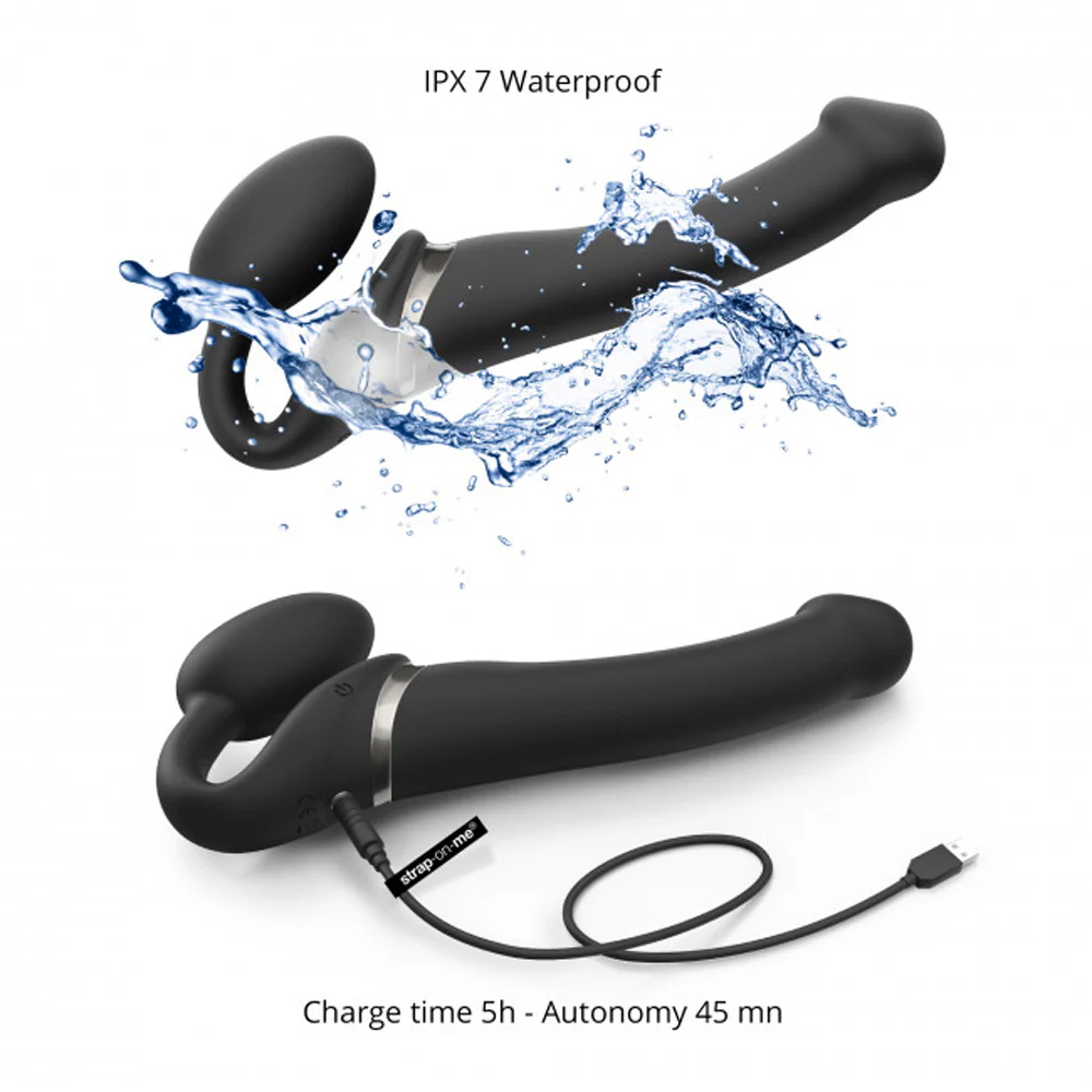 Strap-on-me Vibrating 3 Motor Strapless Strap-on Xl Black - Image 4